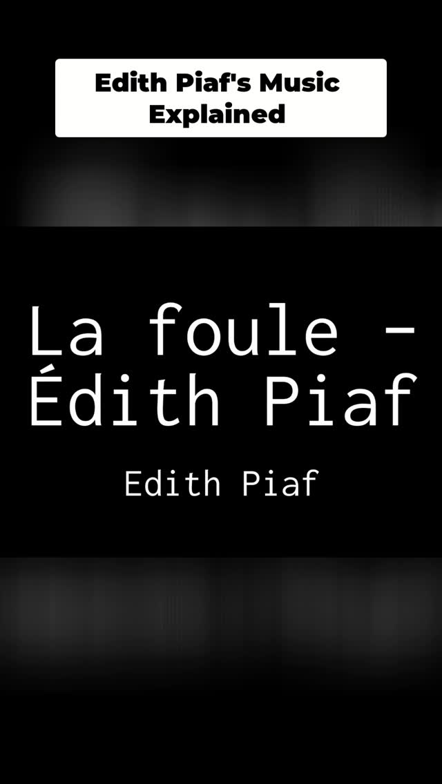 L'iconique La Foule d'Édith Piaf. Une mélodie intemporelle interprétée au piano.
The iconic 'La foule' by Édith Piaf. A timeless melody brought to life on the piano.
#EdithPiaf #LaFoule #PianoCover #ClassicalMusic #MusicLover #InstaMusic #ReelsMusic #PianoScore #ChansonFrancaise