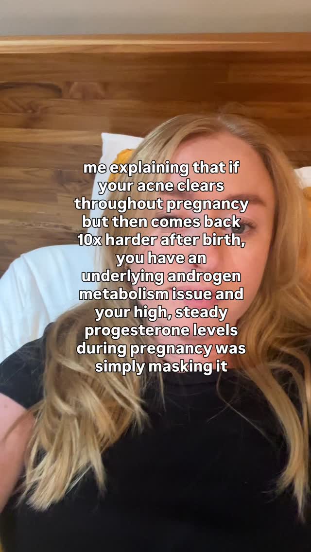If your acne clears during pregnancy but comes back worse postpartum, this is crucial information!
High, steady progesterone during pregnancy is naturally anti-androgenic and anti-inflammatory. That hormonal environment often suppresses acne.
After birth, progesterone drops rapidly while stress, sleep disruption, and blood sugar swings increase.
So when acne rebounds hard postpartum, it usually points to an underlying issue that was already there:
• poor androgen metabolism
• insulin/blood sugar imbalance
• sluggish liver detox
• gut dysbiosis
• mineral deficiencies
Pregnancy didn’t cure your acne it just temporarily masked your cause.
As a practitioner, this pattern tells me a LOT.
It gives clear clues about what pathways need support and which systems are driving your breakouts.
This is exactly what I help women do: uncover the root cause and create a targeted plan so your skin can stay clear permanently after postpartum. And the works starts before you even begin trying to conceive!
Does pregnancy temporarily clear your skin?
#healthypregnancy #acnefreeskin #hormonalacne
