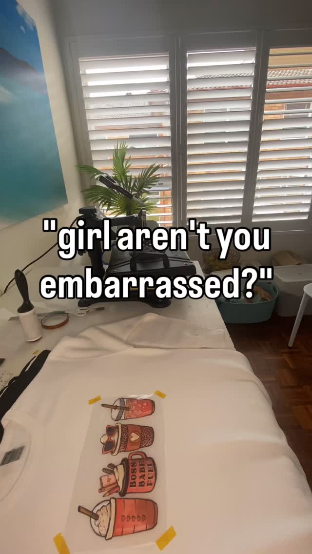 Praying no one walks into my lounge room while I'm trying to film myself pressing shirts on my phone to get more engagement 😅