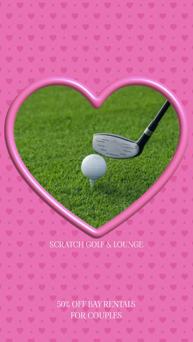 Treat your special someone to a romantic round of golf😉❤️⛳️ 50% off bays for couples on Saturday, February 14th! #scratchgolfandlounge #valentinesday #sale #golfsimulator #specialday❤️ #colorado #westminster