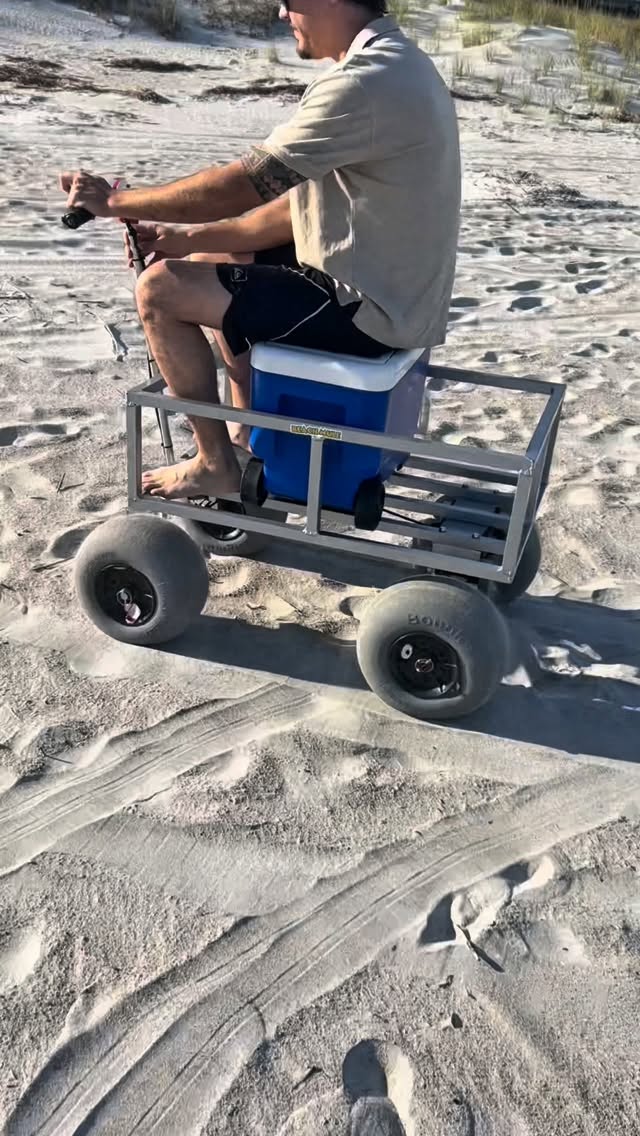 The Beach Mule has no competition… We are the only true fully electric, lightweight, 4WD Beach cart on the market. Not even to mention our price is the most affordable in the world. All of the other “electric beach carts” out there are more comparable to lawnmowers. Extremely heavy, not 4WD, and extremely expensive. The Beach Mule is clearly the ONLY ONE on the market that solves ALL the issues that the beach hauling struggle involves and is as low priced as humanly possible to make. This is because we manufacture everything ourselves, including our proprietary drive system and electronics, and including our frames and axles which are aluminum only. The only other options do not make anything themselves and are forced to use components from a power chair or lawnmower because they do not have the engineering support to design a solution as we have. This is why we are the only solution on the market and why we have been the leader in sales anywhere in the world for an electric beach wagon. #beachlife #electric #beach #madeinamerica #supportsmallbusiness