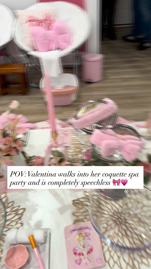 Soft pink everywhere. Satin bows. Glowing candles. Her name set up like a princess dream.
The moment she covered her mouth and just stared… priceless ✨
This is why we do what we do. Creating that magical first reaction she will never forget 💕
Happy Birthday, Valentina. Your fairytale spa day was everything 🎀✨
#ValentinasSpaParty #POV #CoquetteBirthday #LuxuryKidsSpa #BirthdayMagic