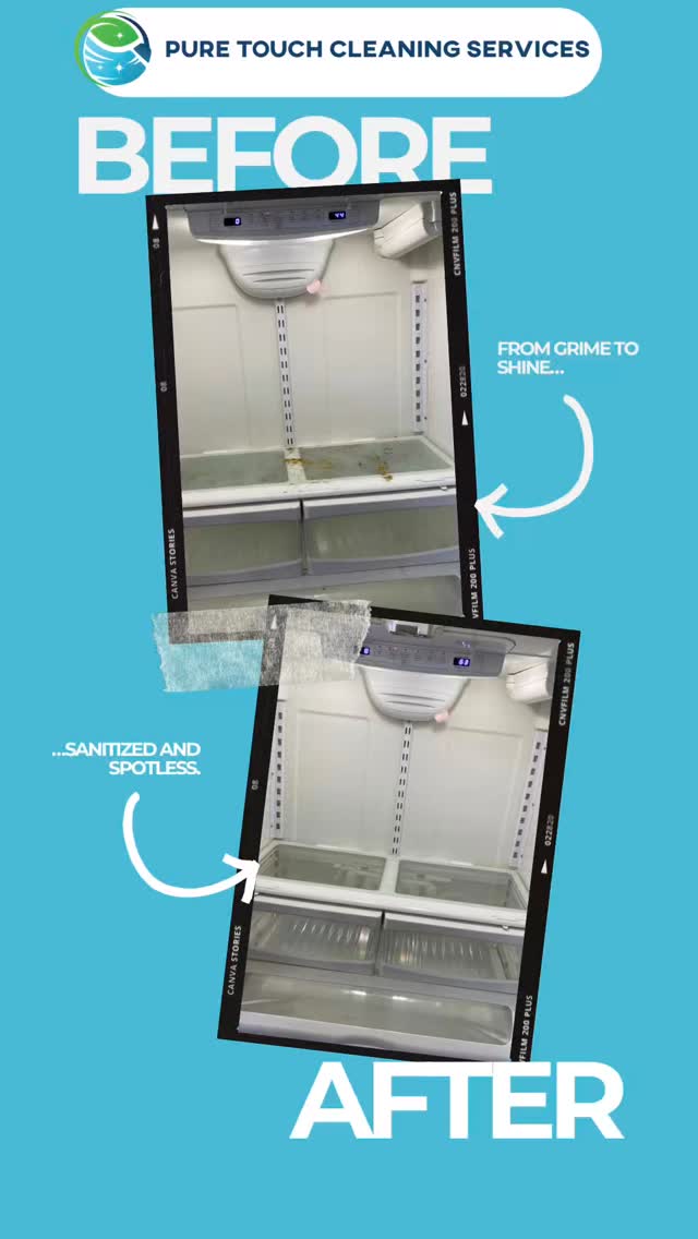 From messy to #SpotlessResults ❄️✨ this #RefrigeratorCleaning brought the shine back. #BeforeAndAfter #DeepCleanNYC #PureTouchCleaning #FoodSafeClean #NYCCleaning #KitchenCleaning #CleaningTransformation
