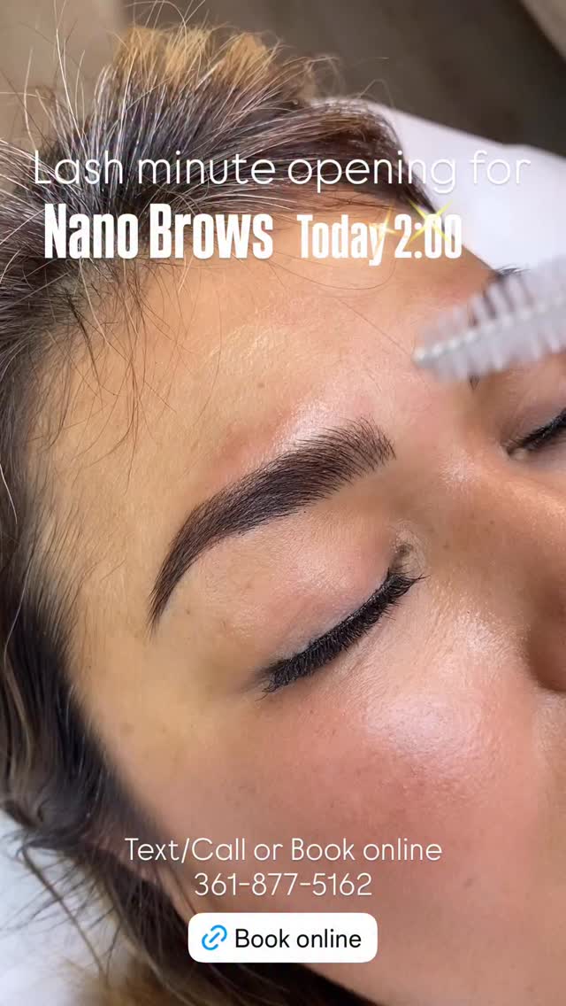 UPDATE: BOOKED
Today: 2/26/26✨
Last minute opening for Nano Brows at 2:00 today!
Call/Text to Book: 361-877-5162
Book online: link in bio
#nanobrows
#browscorpuschristi
#browexpertcorpuschristi