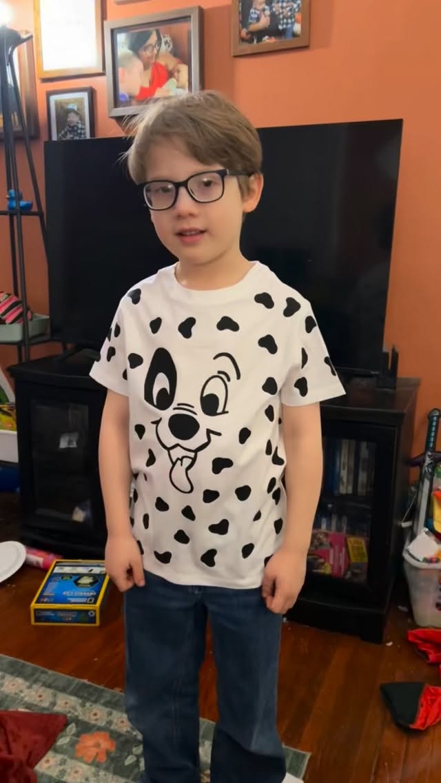 Friday was 101 days of school. He told me Thursday night he needed a Dalmatian shirt, Oh and Mom. Can you make matching earrings for my teachers. Sure buddy. Sure….. he forgot to take them out of his backpack. 😂