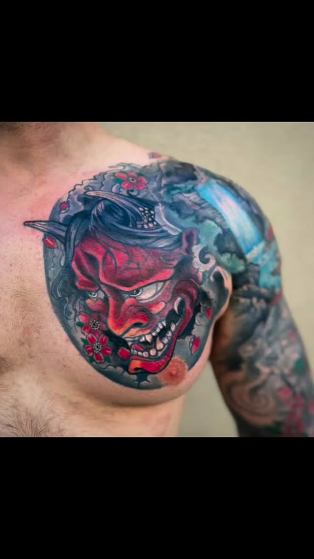 still working progress have a lot of fun working on this, probably one more session to go. Thanks for sitting in my rock as always!#truegrittattoosnewmexico #albqtattoostudio #albquerquetattooartist #tattooideas #japanesetattoos