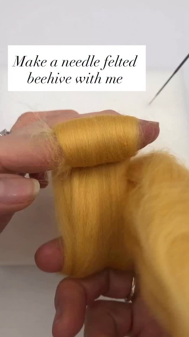 Are you thinking about spring? Then why not have a go at this simple little beehive design from our needle felting kit: Springtime. Katie shows you how to make six sweet ornaments to decorate a branch or a spring of blossom. Perfect to brighten up a rainy day. #berginandbath #needlefelting #needlefeltingkit #adultcraftkit #needlefelttutorial