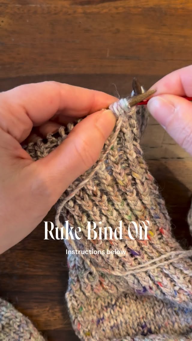 Ruke Bind Off Method created by @rukeofficial
Instructions:
Cut the yarn, leaving a tail 3–4 times longer than the width of your knitting. Thread the tail onto a tapestry needle. With the right side (RS) facing:
Insert the needle through the first three stitches on the left needle as if to purl, from right to left.
Pull the yarn through all three stitches, but do not drop them off the needle.
Slip only the first stitch from the left needle onto the right needle without knitting.
Repeat steps 1–3 two more times.
Insert the needle through the first three stitches on the left needle as if to purl, from right to left.
Slip only the first stitch from the left needle.
Repeat steps 5–6 until the entire round is cast off.
#knittingtechniques #knitting #modernknitwear