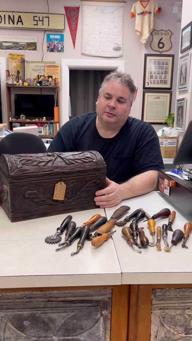 Check out this AMAZING leather worker’s toolkit that we got in… WOW.