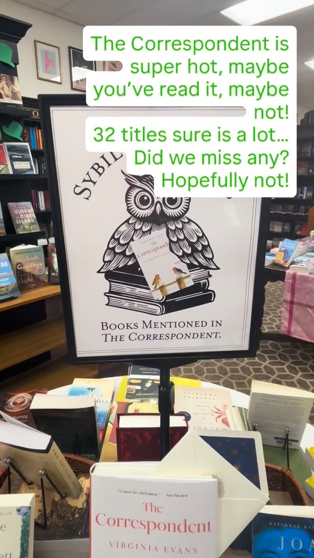 It seems that Sybil’s letters have taken the world by storm! Or at least that’s how we feel at The Book Loft.
Whether you’ve read “The Correspondent” or not (or are hoping to…) we’ve got you covered with all 32 titles that Sybil mentions!
Come on in and get to reading!!! 📖📚💌🖊️
#thecorrespondent #independentbookstore #downtownoakpark #booklover #villageofoakpark