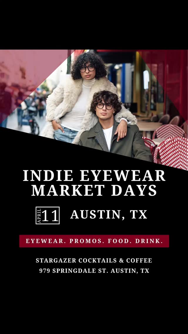 👓 Indie Eyewear Market Days
A day dedicated to the discovery of new collections, ECP networking, and community connecting.
1 day only, for serious buyers.
Next Show
🗓 April 11, 2026
📍 Austin, TX
Schedule your VIP eyewear consultation today for a city near you.
#eyewear #fashion #eyewearstyle #independenteyewear #optometrist