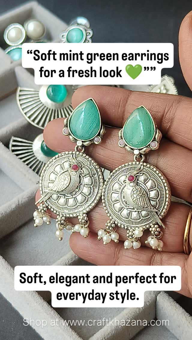 Mint green earrings 💚
Soft, elegant and perfect for everyday style.
These designs pair beautifully with sarees, kurtis and summer outfits.
Which one would you wear?
1, 2, 3, 4 , 5, or 6 ?
✨ Only one piece available in each design
Follow @craftkhazana for unique curated jewellery.
More designs available on the website – link in bio.