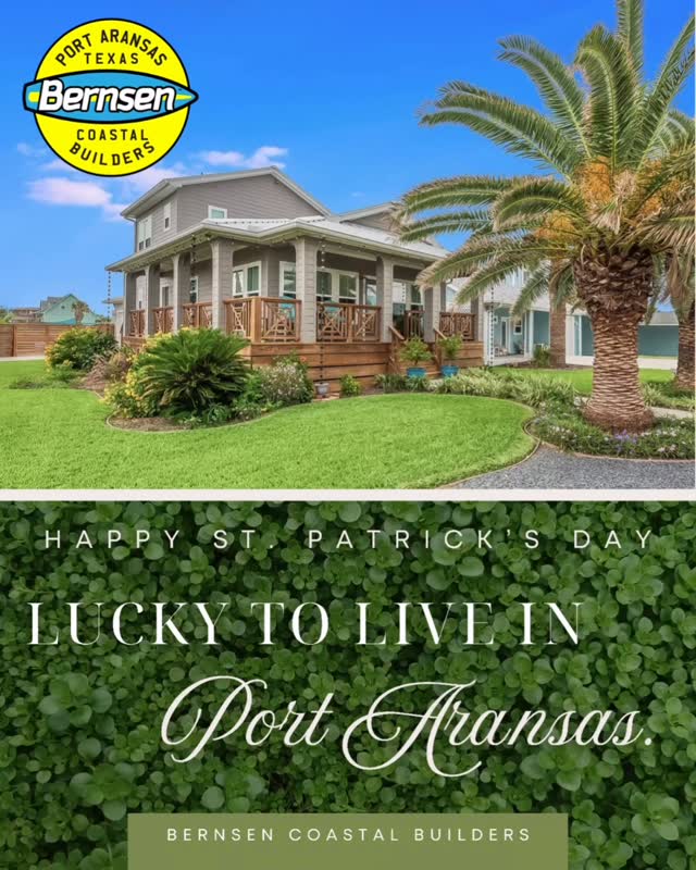 There’s something special about waking up where others vacation… 🌊
At Bernsen Coastal Builders, we don’t just build houses — we build custom coastal homes designed for sunsets on the porch, salty air, and memories that last a lifetime. 💚
This St. Patrick’s Day, we’re feeling extra lucky to be part of the beautiful Port Aransas community — where beach living isn’t a dream… it’s your everyday reality. 🏝️
If you’ve been waiting for a sign to build your own slice of paradise… this is it. 😉
📍 Port Aransas, Texas
📞 361-537-1270
#BernsenCoastalBuilders #PortAransasLiving #CoastalLuxury #BeachHomeBuilder