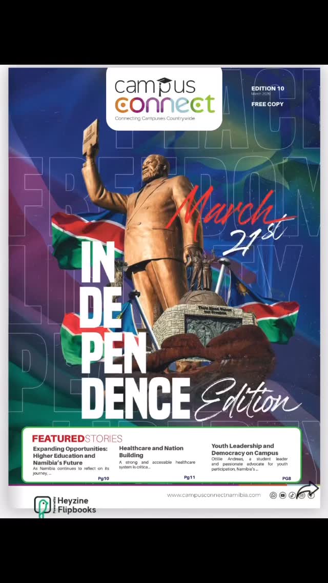 🇳🇦The Independence Edition is OUT! Celebrating culture, identity, youth voices and the future of Namibia.
Because independence is more than history, It’s who we are.
📖 Link in the bio to read Issue 10
https://da0a2c8d-5ccb-40ee-b89b-daa810a011b8.filesusr.com/ugd/60a844_2b094846a9f94b769e66819e87dd3083.pdf?index=true
#proudlynamibian #campusconnectnamibia #namibianindependence #youthvoices