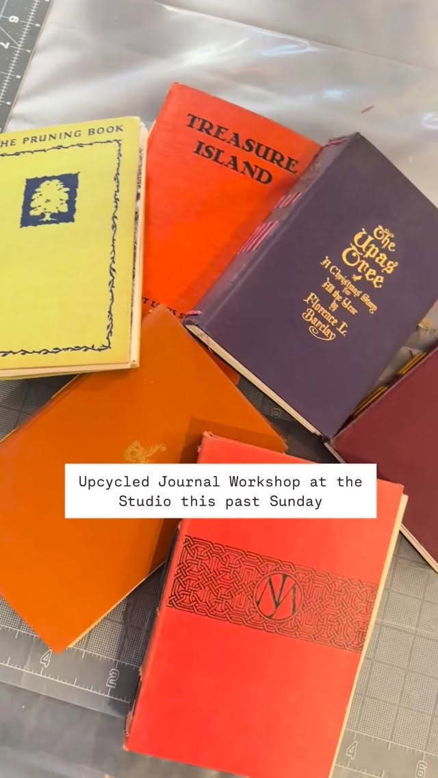 Best way to spend a blustery, Sunday in Vermont! Jazz Heath Studio hosted an Upcycled Journal making workshop taught by Susan Smereka of @new_new_art_studio @smsmereka
We took apart vintage books and rebound them with blank pages and text from the original book. All while learning about the parts of a book and proper bookbinding techniques.
Our projects came out beautifully and we even enjoyed a potluck lunch together.
Big thanks to all who joined in on the fun! @mjba925 @littleone_reiki @momonvacation
Check back for more workshops and open studio time!
New website and online store launching soon!
Www.jazzheathstudio.com
#vermontartist #womenartists #artworkshops #bookbinding #vermontartworkshops