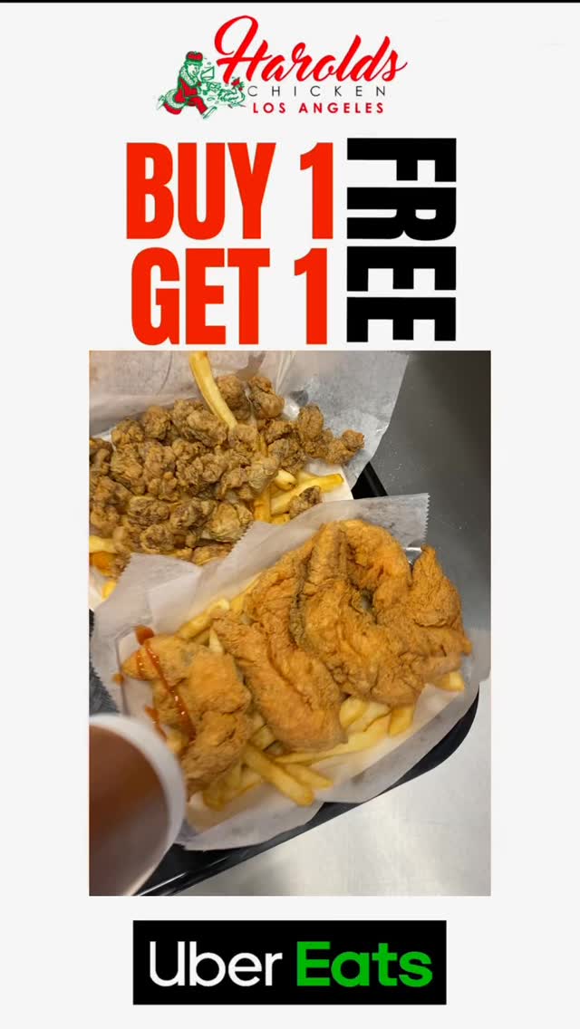 BUY 1 GET 1 FREE w/ @ubereats
Place your order!