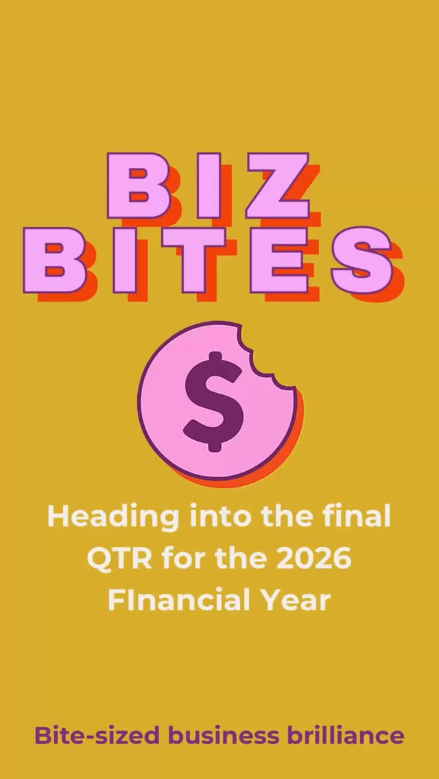 Biz Bites is BACK 🤓
Okay… it’s been a little quiet over here but we’re officially back and diving straight into one of the busiest times in the business calendar!
Here’s your quick April check:
✔️ FBT year wrapped up on 31 March
✔️ Quarter 3 is done (hello BAS prep)
✔️ Time to come MyLeave balances
✔️ And… we’re heading into the FINAL quarter before EOFY
This is your sign to get across your numbers, get organised, and start thinking about tax planning NOW - not in June 🙃
More Biz Bites coming your way to keep you on track!
And if you listen to the end, you'll hear a small person giving some input 😅
#BizBites #SmallBusinessAustralia #EOFYPrep #BAS