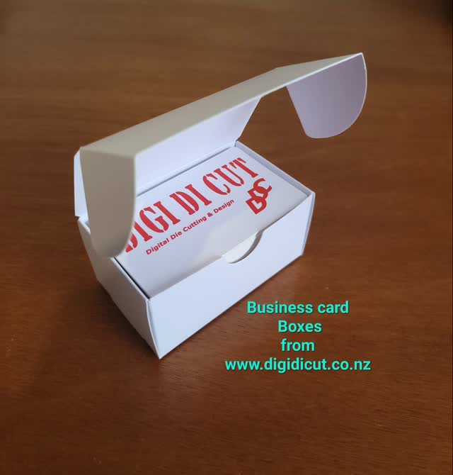 Business card boxes available from www.digidicut.co.nz