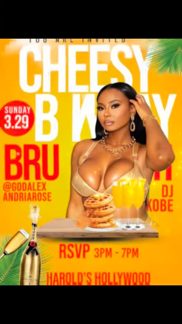 āļøHOLLYWOODāļø TODAY
SOUL FOOD BRUNCHš„š„³
CELEBRATING OUR VERY OWN @godalexandriarose BIRTHDAY!!!!
š„Bottomless Mimosas
Vibes by @djkobeofficial
The #1 Soul Food Day Party in Hollywoodāļø
12pm - 6pm
Reserve your table! (Link in bio)
You already know where the party is!
š Haroldās Chicken
Chicagoās Famous Chicken & Mild Sauceā
š6523 Hollywood Blvd