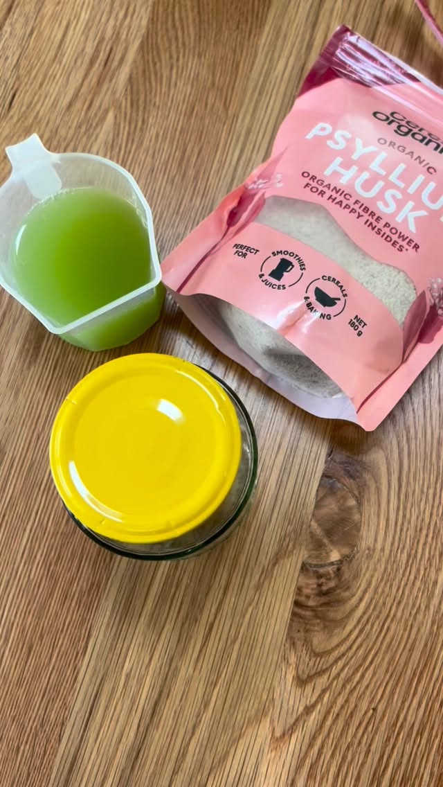 PSYLLIUM JELLY🐛🪼⭐️
Psyllium is a soluble fibre that forms a gel when mixed with water. That gel softens stool, adds bulk, and helps things move through the gut more smoothly - which is why it’s so helpful for people with constipation AND diarrhoea.
Chia seeds get all the hype for fibre & gut health but psyllium is arguably superior. Both contain fibre, but psyllium is almost entirely soluble fibre, the type that forms that gut-friendly gel and is clinically shown to support bowel regularity. Chia has a mix of soluble and insoluble fibre, which is great nutritionally, but it doesn’t have the same targeted stool-normalising effect.
Buuuut psyllium is not super palatable so that is where this jelly comes in. Mix 3 teaspoons of psyllium with 150ml juice (I use kiwifruit), shake & let thicken for 10 mins before having as is or mixing through yoghurt. 🐛🪼⭐️
Tip: always take psyllium with plenty of water and start with small amounts to avoid bloating.
#psylliumjelly #guthealth #fibre
