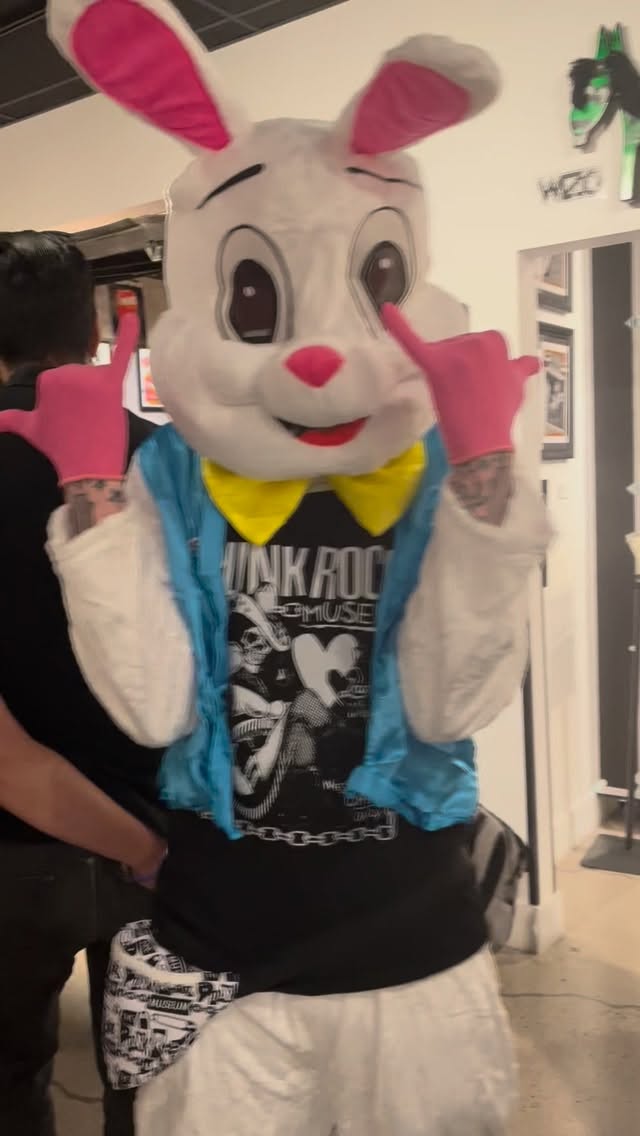 The TPRM bunny is here at @thepunkrockmuseum !!!