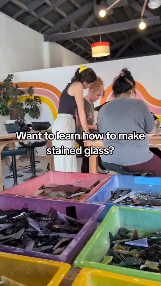 Pricing and class schedule at the link in bio! 🥰 #stainedglass #stainedglassart #fyp #LA #thingstodoinla