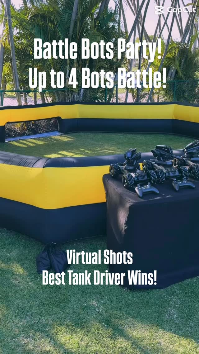 🔥 Ready for the ultimate battle experience? 🔥
Step into our Battle Pods Party and take control of your own BattleBot 🤖💥
Choose your challenge:
⚔️ 1 vs 1
👥 2 vs 2
🔥 Or go all out in a FREE-FOR-ALL
With up to 4 BattleBots in the arena, you’ll fire virtual bullets and fight to survive. But here’s the twist… every hit you take affects your bot’s movement and performance 😈 making the game more intense and competitive as you go!
Do you have what it takes to outlast your opponents and claim victory? 🏆
📲 Call or text 954-408-1881 to book your Battle Pods party today!
#BattlePods #BattleBots #PartyIdeas #GameOn #competitivefun
