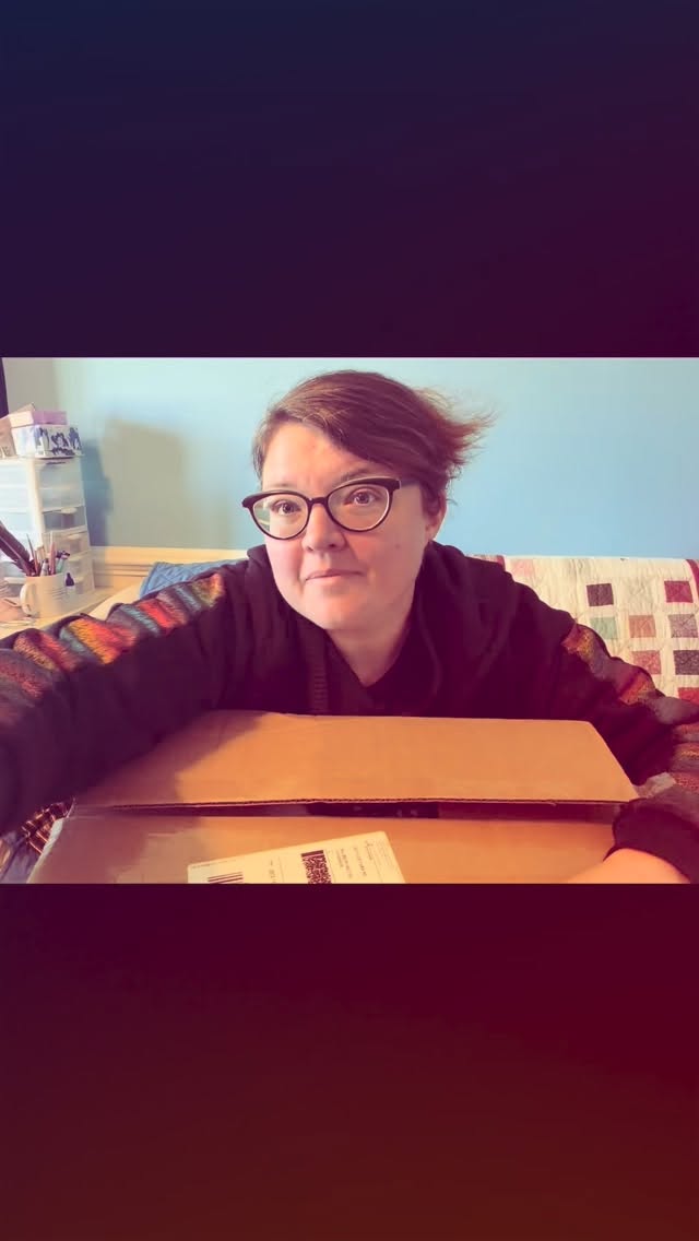 In which I unbox fabrics for our famous jingle pants!