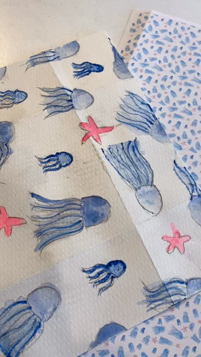 Our ocean themed pattern design for textiles workshop! #youngdesignersacademy #godalming #milford #guildfordmums #guildford