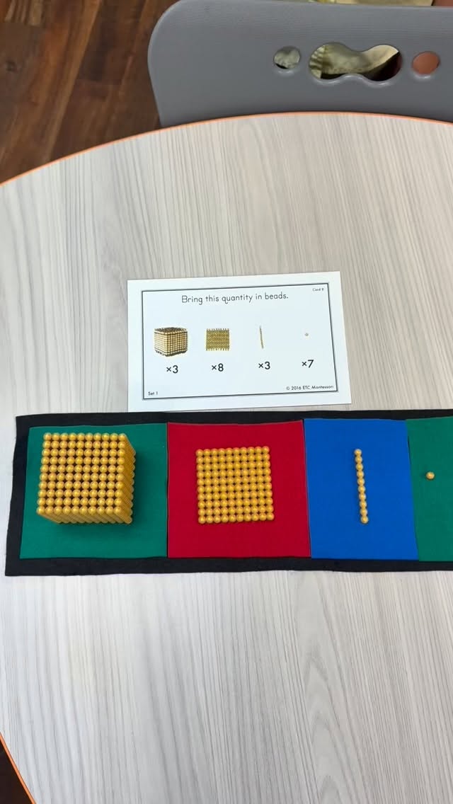 From concrete to abstract, this is how understanding is built.
In Montessori, we don’t rush to paper. We lay the foundation first… then watch them soar. #montessori #math #education #handsonmath