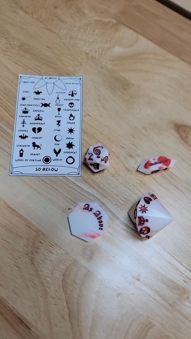tarot dice sets! very happy with the way it looks ^.^ #tarot #dice