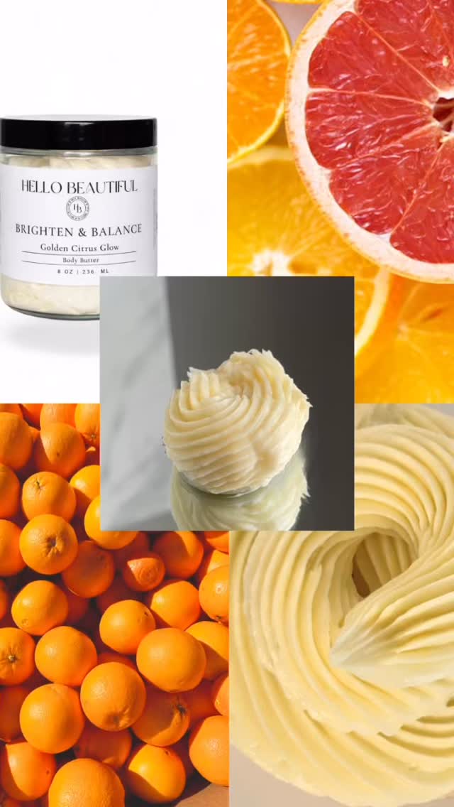 Hello Beautiful
Our butter is the last step in The Hello Beautiful Skin Method™
Exfoliate → Reinforce → Seal
Skin That Looks Healthy Some Days and Dull Other Days
Skin Problem:
Your tone and texture fluctuate depending on weather, stress, or routine.
What Causes It:
• Barrier inconsistency
• Moisture loss
• Environmental exposure
The Solution:
It stabilizes moisture retention and reinforces protective lipids (fats and oils that help protect and hold moisture in your skin) daily.
Why Brighten & Balance Butter Helps:
•Our mango butter base + six botanical oils supports your daily barrier consistency
•Helps your skin stay comfortable, smooth, and visually balanced
Result:
Your skin maintains a more consistent appearance day to day.