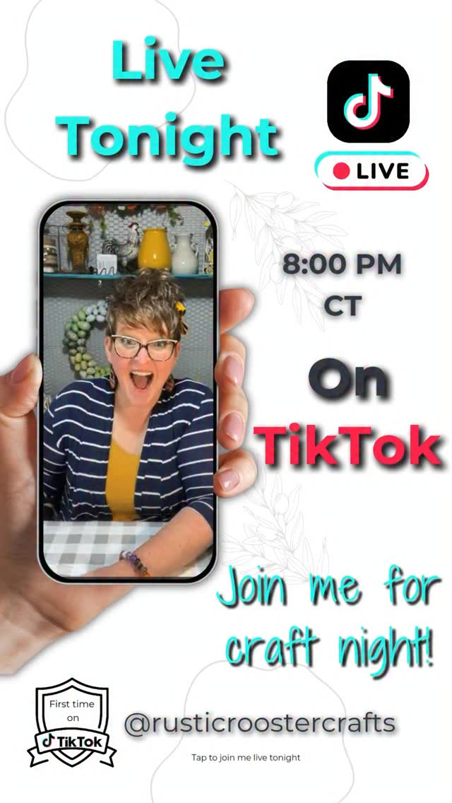 Here’s today’s sneak peak! Can you guess what we will be making tonight?
Also note the time change to 8pm CT. #craftnight #craftingcommunity #blackandyellow #craftnightlive #rusticroostercrafts