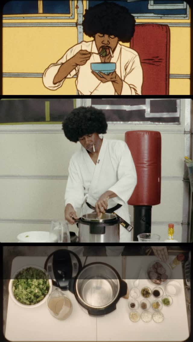 You Hear That Sound? That Mean It’s Good. #LarryDickem #collardgreens #cooking #comedy #kungfu