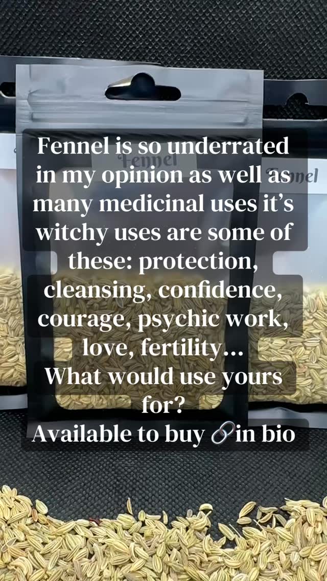 Fennel is a powerful witchy herb for protection, purification, and mental clarity, historically used to ward off evil, “fly-venom” illnesses, and ghosts. Associated with Mercury and Prometheus, it is used in rituals to enhance memory, provide courage, and foster communication with other worlds. …
Witchy and Magical Uses..
Protection: Hang fennel over doorways or place seeds in keyholes to keep away evil spirits, unwanted entities, and hexes…
Purification & Ritual: Use fennel in cleansing washes for sacred spaces or add to bath water for personal purification rituals…
Courage & Strength: Often used in sachets or teas to boost confidence before challenging situations, a nod to its mythical role in carrying fire…
Mental Clarity: Associated with Mercury, it is used to enhance memory, concentration, and psychic vision….
Longevity & Fertility: Associated with long life and frequently used in prosperity or fertility charms.#witchyvibes #witchythings #spirituality #herbs #herbsforspells