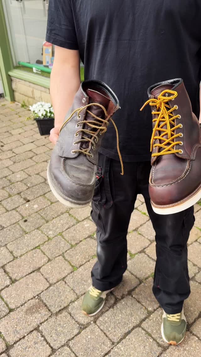 We also clean footwear as well as carrying out repairs. These #redwingboots were a bit off a mess as the customer had been wearing them for work.
We filmed a longer video to try and show the work that goes into a deep clean.
Full deep clean, nourish, polish and laces….. now to clean the other boot
#saphir #redwingheritage #shoerepair #colne