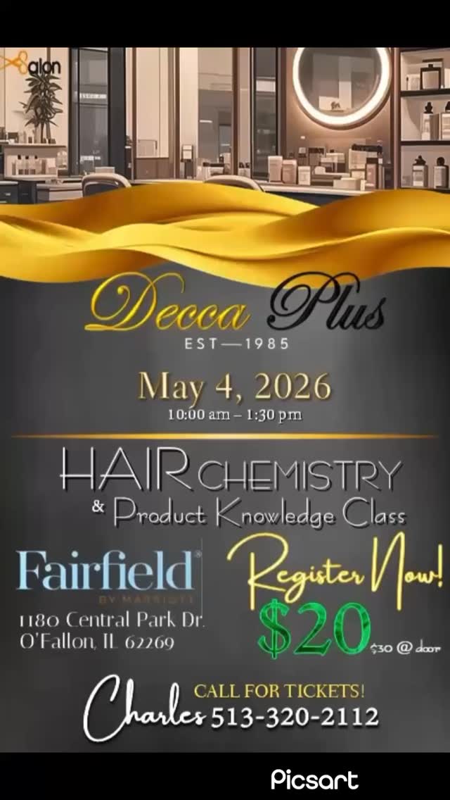 Still guessing your way through hair chemistry?
If you’re a licensed professional in Illinois and Missouri, it’s time to level up. Stop relying on outdated knowledge and start mastering the science behind every formula you touch!
Join our Hair Chemistry & Product Knowledge Class—where real professionals sharpen their edge. Call Mr. Charles @ 513-320-2112 for ticket TODAY!
#deccaplus #deccaplusclass #naturalbeautyproducts