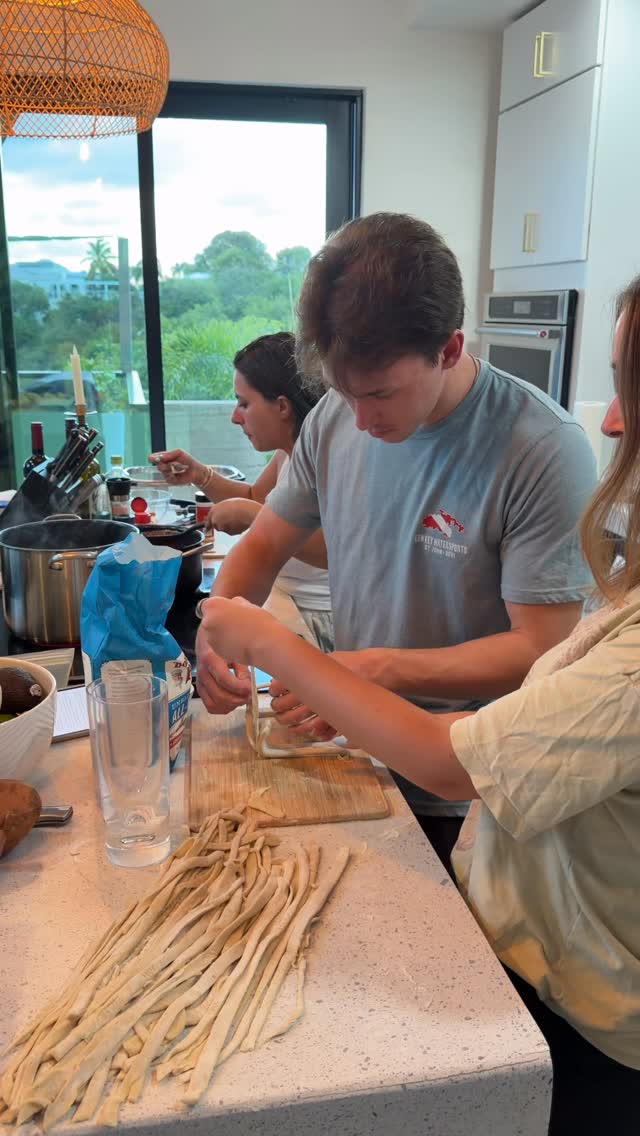 Pasta night at the house! Also, my mom (famous psychic reader, who gets visions from the angels and God) is here too!! Seriously, she’s amazing!!!
On a side note, Hilary’s (our oldest daughter) her best friend just put out a song called “moon river drifter” and it’s playing! 🤩 Courtney you’re gonna be famous girl! We love you. Also get ur booty down here to STJ😍🏝️😊🌺 @courtc_carr @cynthiafayepsychic