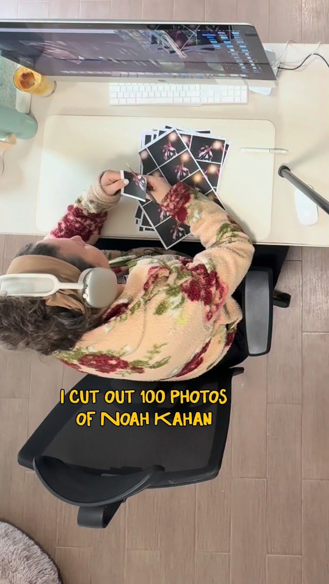 New @noahkahanmusic album drops tonight
Do you need a hug?
✨ I cut out 100 photos of Noah Kahan to make this mixed media Stop Motion