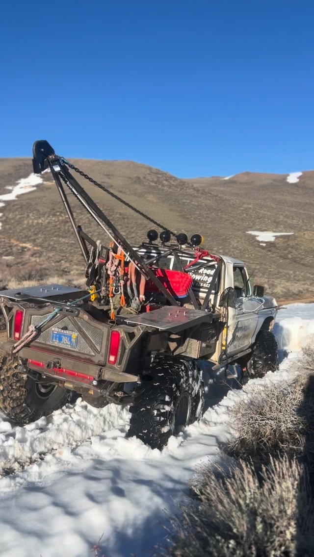 Just having a snow-tastic time in this massive #snowdrift! The last #storm brought a couple #feet of #snow, but it's still super dry. #Fishing opener is next weekend, so send us a message for the 4-1-1 on your favorite 4wd fishing spots! And don't worry, we've got off-road rescue services in Inyo, Mono, and all of California!