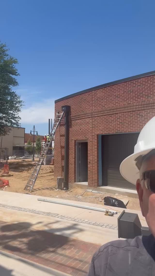 Collector and downspout installed.
