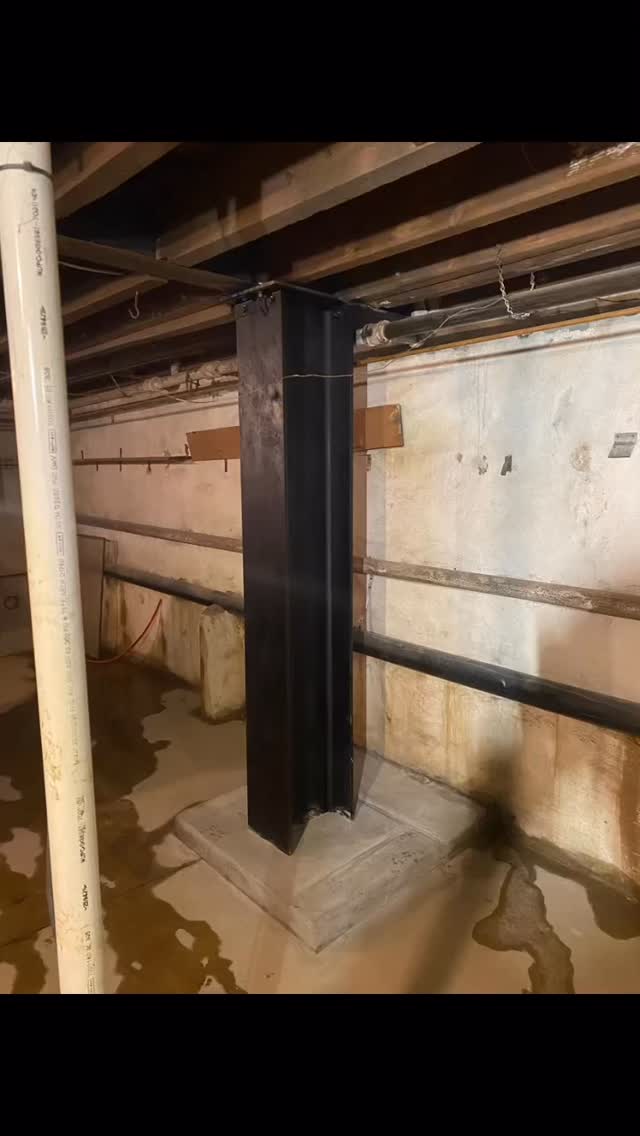 Another house jacked up and stabilized for another 100 years to come! Steel posts and beam install✅ beam replacement, and sister joists✅ new footings for point loads✅ solid LVL joist blocking throughout basement.✅ installed new glass block window ✅ #philadelphia #structural #grimaldicontractors #lvl #steel