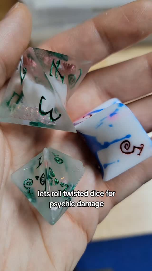 rolling the twisted dice for psychic damage today. did you save or take it? #dnd #dice