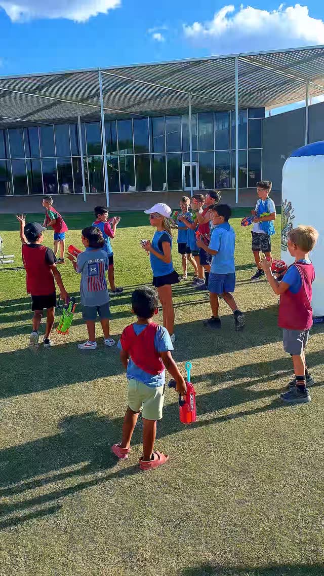 This kids started taunting the parents before the start of the nerf battle! Cold blooded. Of course the parents were all about the action no talk… but the kids still won in the end. 😆