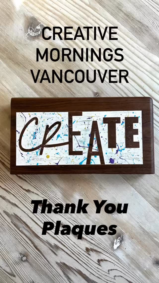 #creativemorningsvancouver is awesome and tomorrow is gonna be extra awesome!
I’ll be bringing along a few extra thank you plaques from previous CMV events to sell. See you then!#create @kriskrug @orra.music @vanartgallery @creativemorningsvancouver