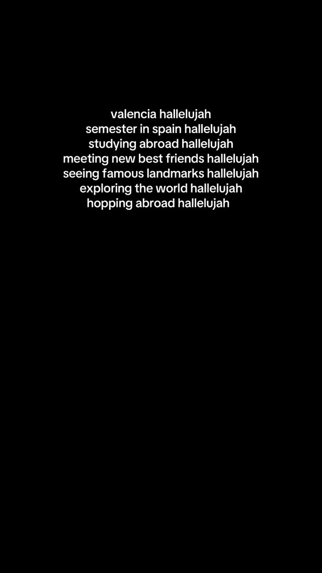 study abroad hallelujah 🙏✈️🌏
#studyabroad #bieber #travel #valencia #hallelujah