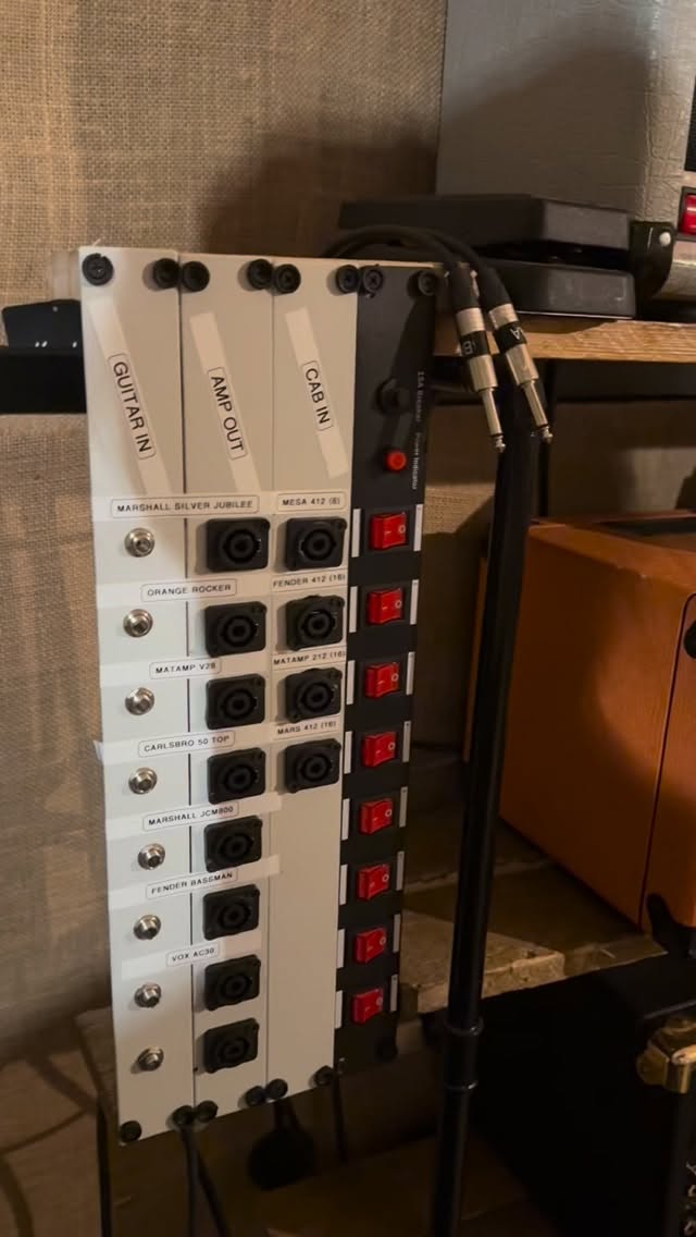 Replaced my old ghetto amp switcher with something a little more refined and safer for the health of my amps. I can quickly patch the guitar into 2 out of the 8 amps and then into 2 of 4 cabs so it’s easy to shoot out a huge range of sounds.