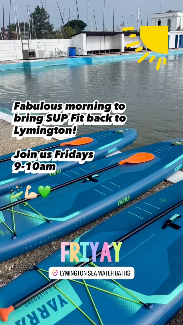 SUP Fit classes are back and we’ve been blessed with a stunning day to kick off the season 🏄🏻♂️💪🏻🌞
Hit multiple fitness goals at once in the beautiful outdoors:
💥 Core strength
💥 Balance and stability
💥 Full-body engagement
✅ Low-impact – easier on joints than running or gym training
✅ Mental health benefits – calming, outdoors, “escape from screens”
Join us Fridays 9-10am. 10 spaces per class. Boards provided. Just come in gym kit, with an open mind, ready to have the most fun you’ve had on a paddleboard. Getting wet optional!!! 💦
#lymington #newforest #outdoorfitness #supfit #paddleboarding