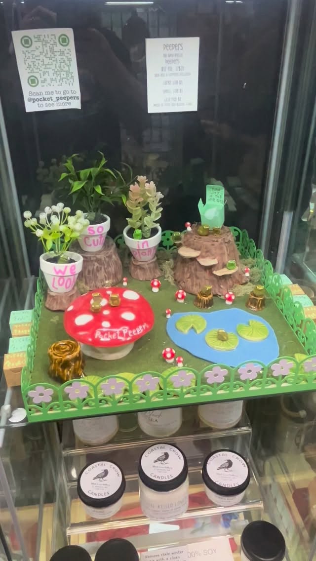 🏆our cutest items in the shop award goes to this whole ecosystem of Pocket Peepers by @pocket_peepers 😃 come adopt one or many 🐸 Open Fri-Sat. 10-5pm and Sundays 12-5pm.
.
.
.
#blackcrowgallerycc
#capecodartgallery
#capecodartists
#womanownedsmallbusiness