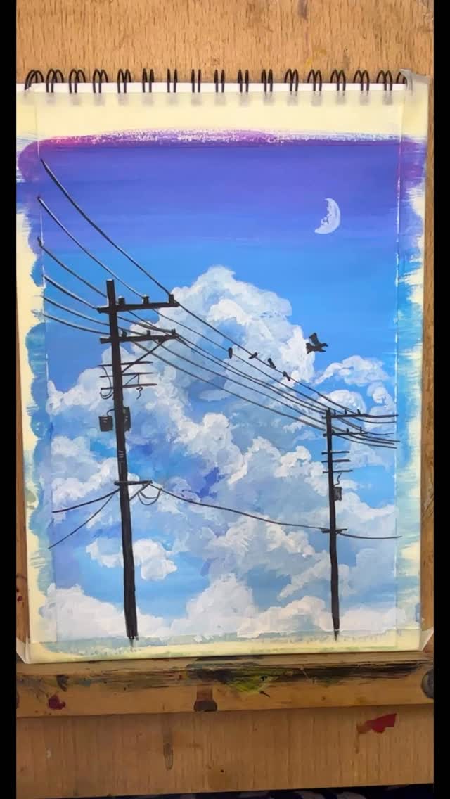 Paint the clouds with me ☁️🖌️ while the timeless voice of @asha.bhosle makes it magical 🎶🤍
#paintwithme #ashabhosle #clouds #artreels #gouache